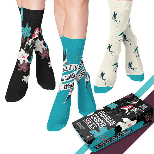 Ovarian Cancer Socks - Boxed Set - Suzie Wright Edition 2023