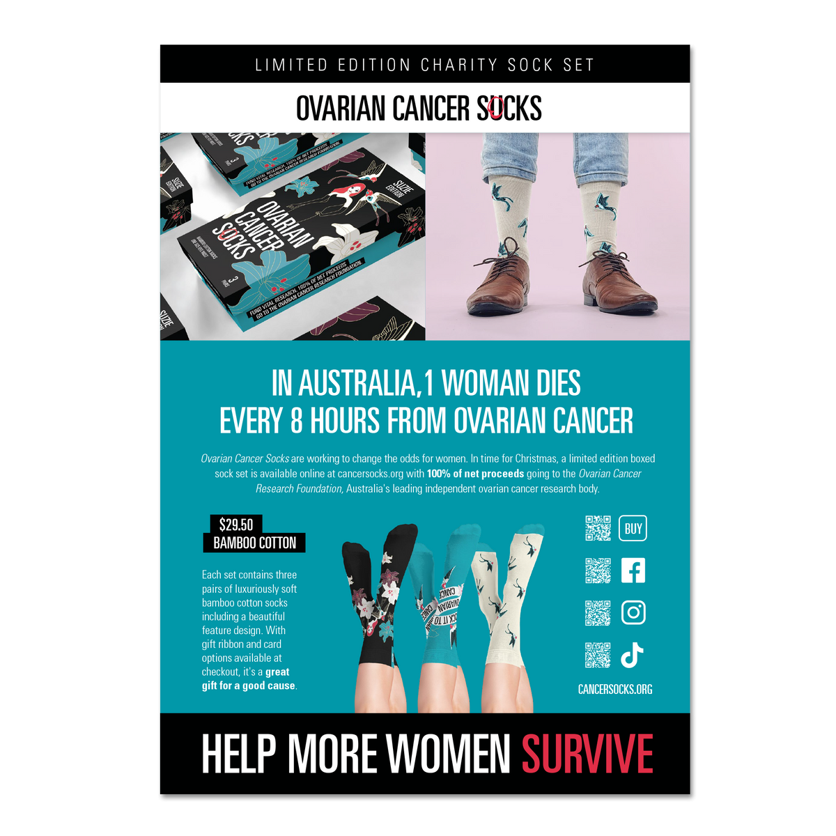 Ovarian Cancer Sock Posters & Flyers – Ovarian Cancer Socks